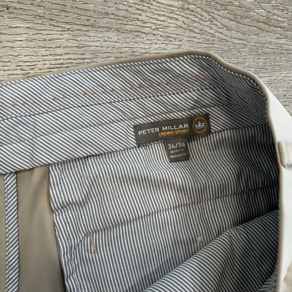 Peter Millar Crown Sport Pants Slacks Dress Pants Khaki Beige 34 X 30 Golf - Picture 3 of 8
